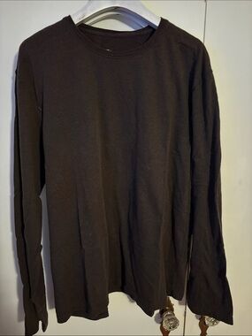 GAP Men's Long-Sleeve Crewneck Shirt - Dark Brown